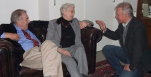 Hans van Mierlo en Els Borst tijdens de presentatie van het boek ‘M’n vrouw kwijt’. (februari 2009).
